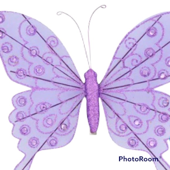 🦋 FLORAL GLITTER BUTTERFLY CLIP 🦋 - Picture 4 of 10